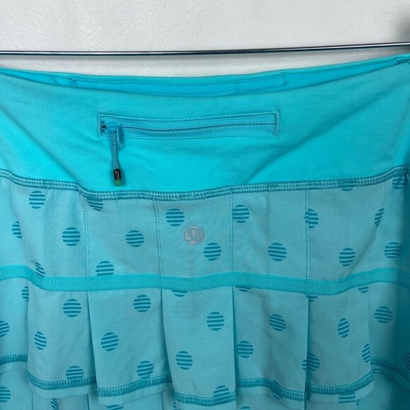 NWT Lululemon Pace Setter Skirt‎ Stripe Dot Printed Angel Blue Tennis Skort 10 - Picture 14 of 15